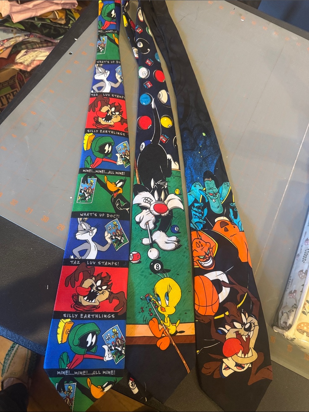 Warner Bros. Looney Tunes Necktie Set — Space Jam, Sylvester Pool and Stamp
